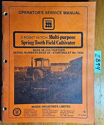 McKee 3 Point Hitch Multi-Purpose Spring Tooth Field Cultivator Base 3A Manual • $25