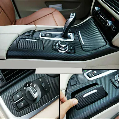£5.81 • Buy Car Black Carbon Fiber Vinyl Wrap Sticker Interior Accessories Panel 39.4X15.4in