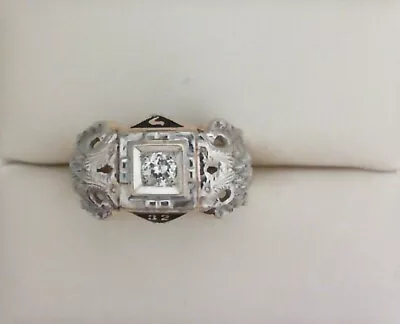 Men 10K-14K  Masonic Gold  Diamond Ring 32 Degree Scottish Rite Size 9 15Pt Diam • $550