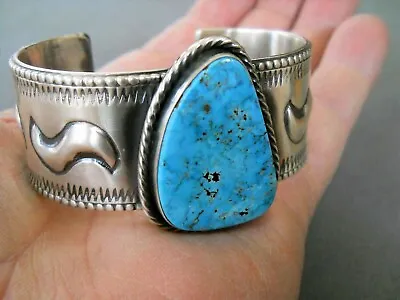 $375 • Buy  JEFF JAMES Native American Morenci Turquoise Sterling Silver Bracelet 104 G