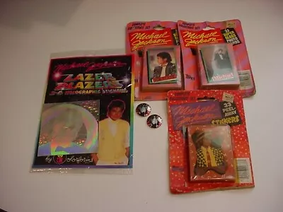 Michael Jackson Lot Sealed Cards(2 Sets)stickers(1 Set)holograph And 2 Buttons • $24.99