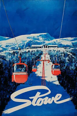 364865 Stowe Vintage Ski Art Decor Wall Print Poster • $29.95