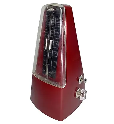 BEYER Metronome Vintage Burgundy Wind Up Music Tempo Interval Beat Marker Beat • $42.50