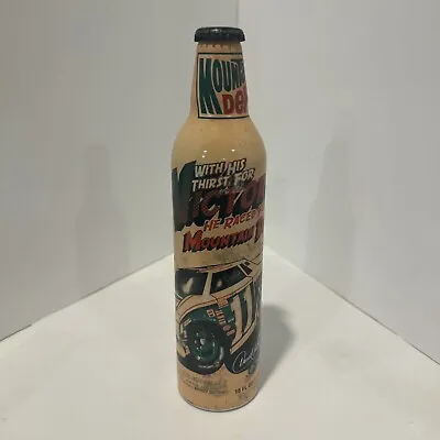 Mountain Dew Darrell Waltrip Nascar Sealed Aluminum Soda Bottle Green Label Art • $6.54