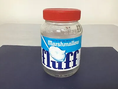 Empty Vtg FLUFF Marshmallow Glass 7 1/2 Oz Embossed Jar W Red Top Clean! • $19.95