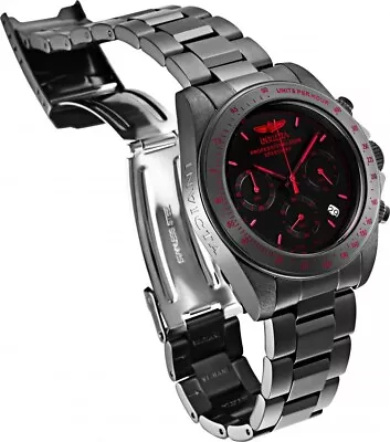 Invicta Speedway Men's Black Dial Chronograph Quartz Gunmetal Bracelet Watch • $82.50