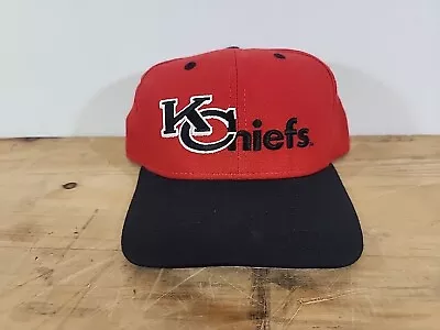 Vintage Kansas City Chiefs Snapback Red /black Hat Cap New Era (5-657) • $39.94