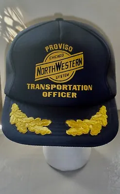 $24 • Buy Vintage Railroad Chicago Northwestern Ball Cap Proviso Officer Navy Blue