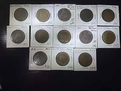 $10 • Buy UK Great Britain Penny Coin Lot Of 13 From 1900 Queen Victoria