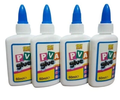 £2.95 • Buy 60ML PVA GLUE BOTTLES Washable Safe Non Toxic Ideal School Craft Home Office