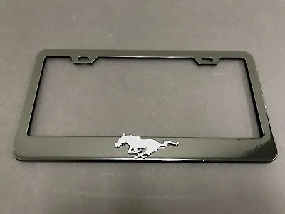 $18.95 • Buy 1pc 3D HORSE PONY Black Metal License Plate Frame Holder