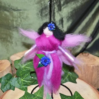 £12 • Buy Cornflower Fairy -Needle FeltedDoll- Waldorf Inspired Wool Doll, Hanging Fairy