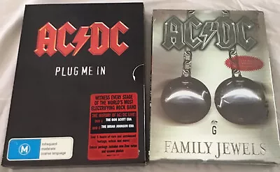 Ac/dc Family Jewels Dvd Book Box Set New Sealed & Plug Me In Dvd Set As New • $50