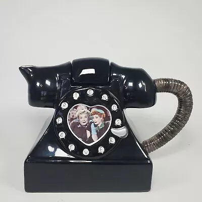 I Love Lucy Friends 4 Ever Ceramic Telephone Phone Black Teapot Handmade HTF • $65