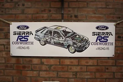 £13 • Buy Ford Sierra Sapphire Rs Cosworth 4x4 Large Pvc  WORK SHOP BANNER Garage 1      