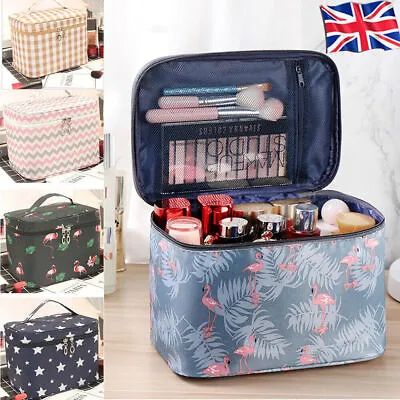 Large Women Ladies Wash Bag Toiletry Handbag Travel Case Cosmetic MakeUp Pouch • £4.59