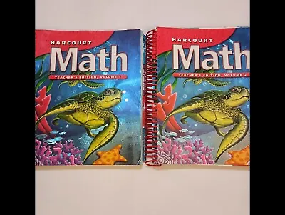 $40 • Buy Harcourt Math Teacher's Edition Vol 1&2 Grade 4