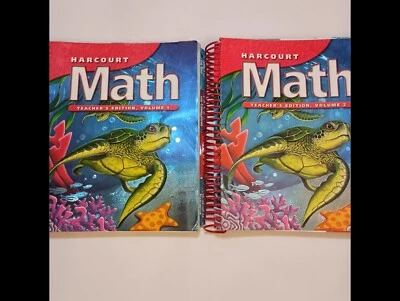 $40 • Buy Harcourt Math Teacher's Edition Vol 1&2 Grade 4