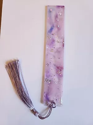  Sparkle Resin Bookmark With Tassel With Glitter Stars Lilac  • £4.50