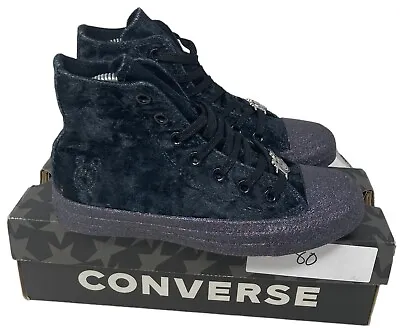 NEW Converse CT Miley Cyrus Black Velvet Glitter Sneakers Women's Size 5 Shoes • $74.97