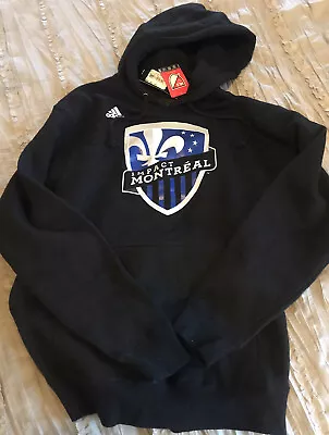 MONTREAL IMPACT Soccer ADIDAS Black Logo SMALL Pullover Hoodie NEW Free Ship MLS • $30.59