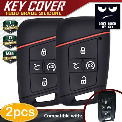 $7.46 • Buy 2 X For 2018- VW Taos Atlas Jetta TiguanSilicone Remote Smart Key Fob Case Cover