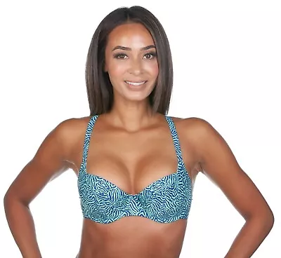 Panache Hattie Floral Underwire Balconette Bikini Swim Top Swimwear 0042 • $19.99