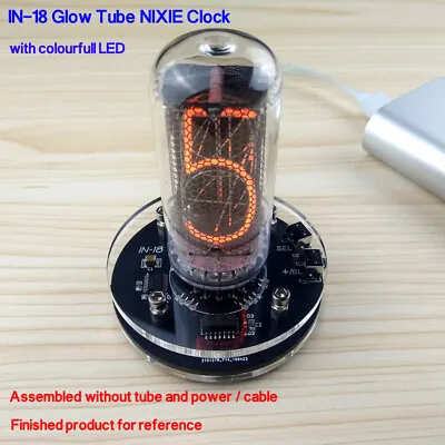 £22.32 • Buy IN-18 Vintage Glow Tube Clock NIXIE Clock Electronic Vacuum Tube Clock Assembled