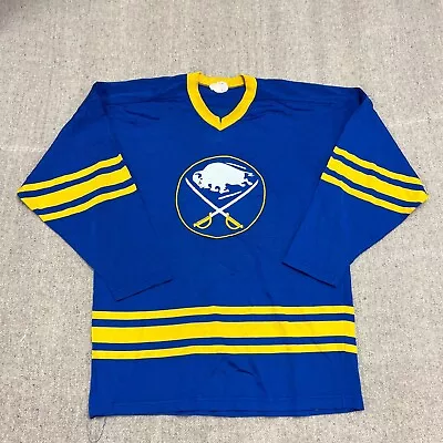 Vintage Buffalo Sabres Jersey Mens Large Blue 1970s Durene NHL Hockey • $79.99