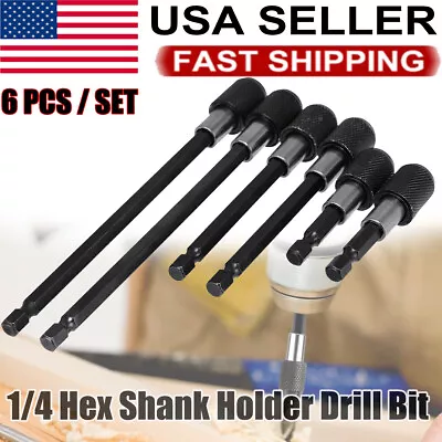 6pcs 1/4 Hex Shank Holder Drill Bit Screwdriver Extension Quick Release 60-150mm • $11.05