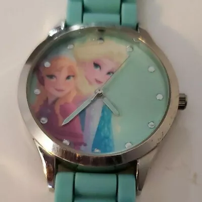$6.50 • Buy Disney Elsa Anna Frozen Princess Teal Wrist Watch Girls Children Kids 