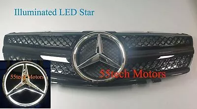 Mercedes R230 SL500 SL600 SL55 2003 Grille Grill Illuminated LED Chrome Star ✅ ✅ • $218.45