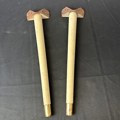 2 Vintage Wood Wooden Mid Century Modern Table Desk Legs W/Hardware 16” • $25