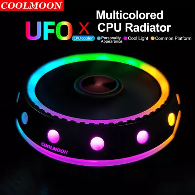 RGB LED CPU Cooler Fan Heatsink For Intel LGA1155 / 775 / AMD4 / AM3+ AM2+ / FM1 • £17.16