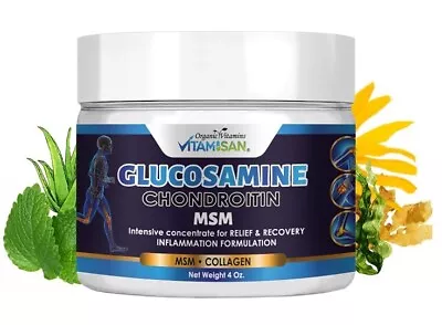 Glucosamine Chondroitin With MSM Collagen Hydrolizate  Cream 4 Oz. 100 % Natural • $14.80