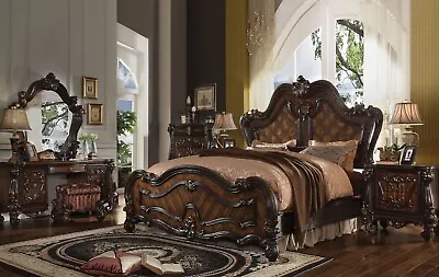 NEW Traditional Cherry Oak Brown 6 Piece Queen Or King Bedroom Set Furniture AA3 • $7367.97