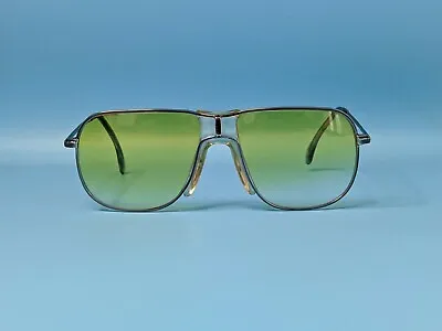 Vintage 80s Marwitz Rectangular Metal Sunglasses Green Lenses Made Germany #145 • $40