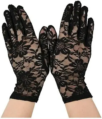 £4.49 • Buy Adult Women's Wrist Length Burlesque Lace Gloves Fancy Dress Accessory