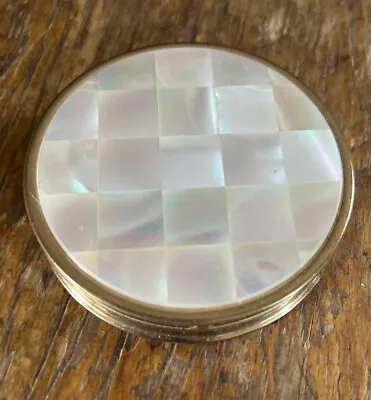 Vintage Mother Of Pearl Max Factor Crème Puff Gold Tone Gold Tone Compact • $25