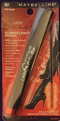 Maybelline 951 Very Black Lash Stiletto Ultimate Length .22 Oz 6.5 Ml New Sealed • $9.75