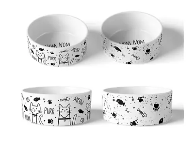 £9.89 • Buy 2x Small Dog Cat Pet Food Water Bowl Ceramic Puppy Feeding Dish 13cm Dog Gift