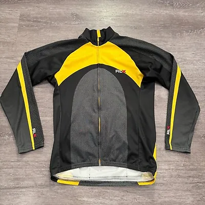 Vintage RLX Polo Sport Jacket Adult Medium Yellow Gray Full Zip Cycling Pocket • $35.99