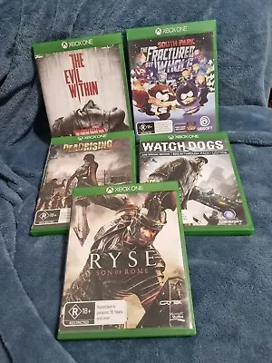 Xbox One Games Bundle X5 Evil Within Ryse Dead Rising South Park Watch Dogs • $45