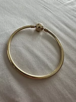 Pandora Moments 14ct Gold Bangle 17cm #550713 • $1200