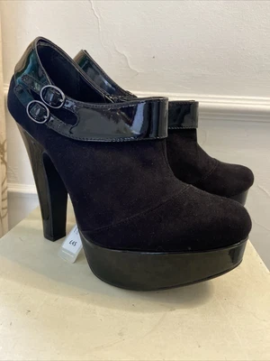 £24.99 • Buy Red Herring Ladies Shoes Ankle Boots Black Faux Suede And Patent Platform UK 7
