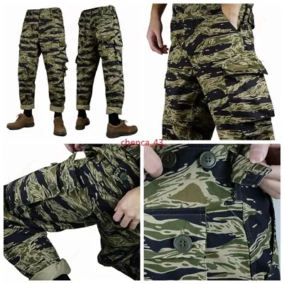 Vietnam War US Army Tiger Stripe Camouflage Cotton Pant Vintage Men TCU Trousers • $52.78