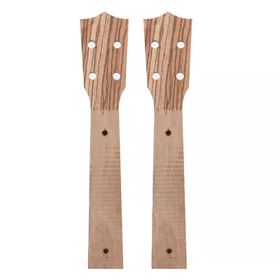 Concert Ukulele Neck For 23 Inch Okoume Zebrawood Hawaii Guitar DIY Parts 2 Pcs • $39.59