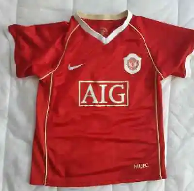 Manchester United 2006 - 2007 Home Jersey Nike Red Shirt Size Children M / Age 6 • $19