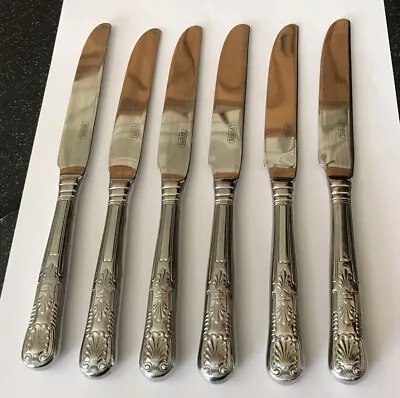 £25 • Buy Vintage 6 Viners Stainless Steel 21cm  Dinner Table Knives Kings Royale Cutlery