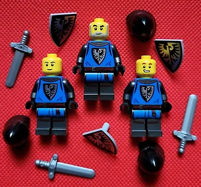 3 X Lego Black Falcon Knights Minifigures Brand New Castle MOC • £16.50